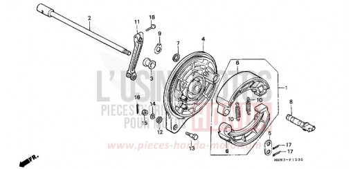 PANNEAU DE FREIN ARRIERE VT1100CJ de 1988